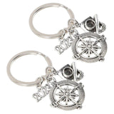 2 Pcs Graduation Season Keychain Christmas Decor Ornament Ring