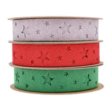 10m Non-woven Star Red Christmas Ribbon