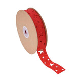 10m Non-woven Star Red Christmas Ribbon