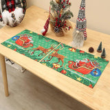 Christmas Santa Claus Linen Tablecloth Insulated Table Mat