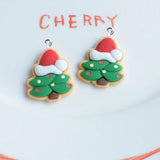10Pcs Cartoon Deer Santa Claus Resin Charms for DIY Christmas Jewelry Making