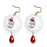 Christmas Rhinestone Party Earrings - Holiday Dangle Jewelry