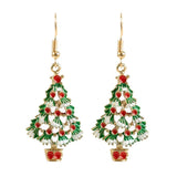 Christmas Rhinestone Party Earrings - Holiday Dangle Jewelry