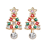 Christmas Rhinestone Party Earrings - Holiday Dangle Jewelry