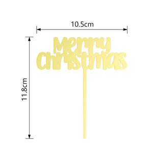 10 PCS Acrylic Merry Christmas Cake Topper Cake Decoration