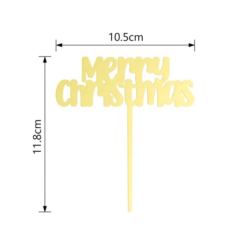 10 PCS Acrylic Merry Christmas Cake Topper Cake Decoration