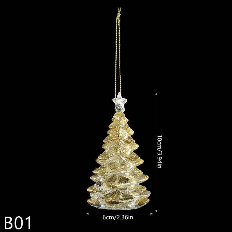 1p Crystal Christmas Decoration Ornament Snowflake Heart DIY Happy Home Decorati