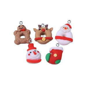 10Pcs Christmas Resin Charms Santa Snowman DIY Jewelry Making