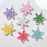 10Pcs Snowflake Resin Charms Pendants Jewelry Making DIY Christmas Decor