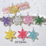 10Pcs Snowflake Resin Charms Pendants Jewelry Making DIY Christmas Decor