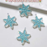 10Pcs Snowflake Resin Charms Pendants Jewelry Making DIY Christmas Decor
