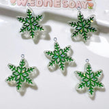 10Pcs Snowflake Resin Charms Pendants Jewelry Making DIY Christmas Decor
