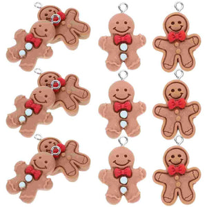 Gingerbread Man Charms Earrings Christmas Decor
