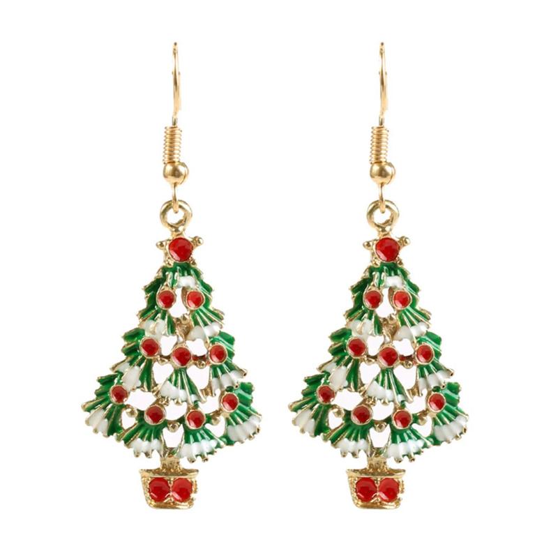 Women Dangle Earrings Holiday Seasonal Party Snowman Tree