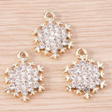 10pcs Crystal Snowflake Charms Pendants for DIY Jewelry Making
