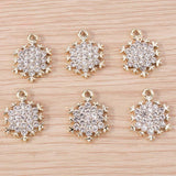 10pcs Crystal Snowflake Charms Pendants for DIY Jewelry Making