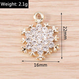 10pcs Crystal Snowflake Charms Pendants for DIY Jewelry Making