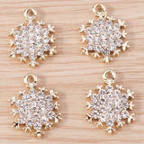 10pcs Crystal Snowflake Charms Pendants for DIY Jewelry Making