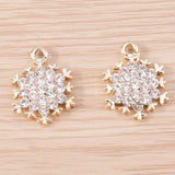 10pcs Crystal Snowflake Charms Pendants for DIY Jewelry Making