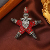 Muylinda Starman Red Rhinestone Brooch Christmas Party Pins