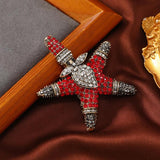 Muylinda Starman Red Rhinestone Brooch Christmas Party Pins