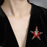 Muylinda Starman Red Rhinestone Brooch Christmas Party Pins