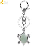 CSJA Crystal Stone Turtle Pendant Keychain Bag Decoration Holder E814