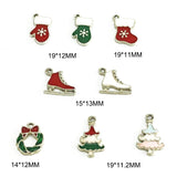 10pcs Gloves Garland Skates Tree Enamel Charms Christmas Alloy Pendants
