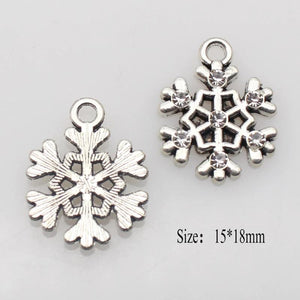 Alloy Snowflake Crystal Decorative Pendants DIY Christmas Series