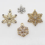 Alloy Snowflake Crystal Decorative Pendants DIY Christmas Series