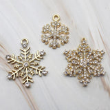 Alloy Snowflake Crystal Decorative Pendants DIY Christmas Series