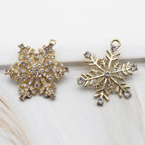 Alloy Snowflake Crystal Decorative Pendants DIY Christmas Series