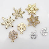 Alloy Snowflake Crystal Decorative Pendants DIY Christmas Series