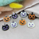 10pcs Halloween Enamel Pumpkin Demon Charms DIY Jewelry Making