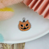 10pcs Halloween Enamel Pumpkin Demon Charms DIY Jewelry Making