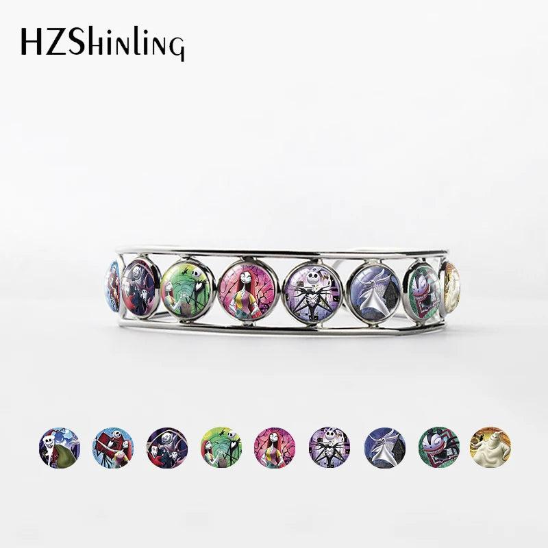 Jack and Sally Stainless Steel Bangle Cuff