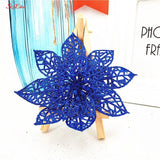 10Pcs Glitter Artificial Flowers Christmas Tree Ornaments Decorations