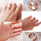 Adjustable Copper Rings Magnetic Health Energy Metal Open Cuff Ring Man 9mm