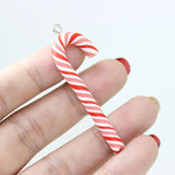 10Pcs Soft Clay Candy Lollipop 3D Cane Keychain Necklace Charms