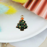 10Pcs Christmas Metal Charms Enamel Pendant for DIY Bracelet Decor