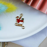 10Pcs Christmas Metal Charms Enamel Pendant for DIY Bracelet Decor