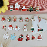 10Pcs Christmas Metal Charms Enamel Pendant for DIY Bracelet Decor