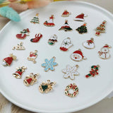 10Pcs Christmas Metal Charms Enamel Pendant for DIY Bracelet Decor