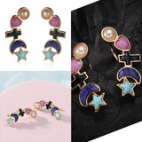 SODROV Cross Moon Pentagram Earrings Pearl Lovely Girls Gift Statement Jewelry