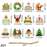12pcs Christmas Door Hanging Paper Sign Merry Christmas DIY Home Decoration