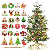 12pcs Christmas Door Hanging Paper Sign Merry Christmas DIY Home Decoration