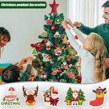 12pcs Christmas Door Hanging Paper Sign Merry Christmas DIY Home Decoration