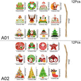 12pcs Christmas Door Hanging Paper Sign Merry Christmas DIY Home Decoration