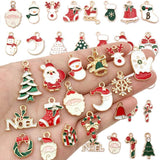 38Pcs Mixed Enamel Charms Xmas Pendants Ornaments Beads for Bracelet Earrings