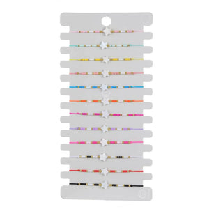 Bohemia Star Charms Bracelets Adjustable Rope Chain Seed Bead